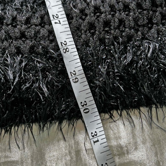 SOFT FUZZY SWEATER, BLACK, SIZE 4X, LONG SLEEVES, RIBBED CREW NECK, DROP SHOULDE - Picture 9 of 11